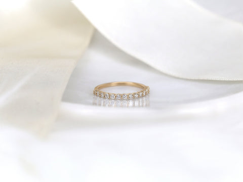 Lark 14kt Gold Diamond Shared Prong HALFWAY Eternity Ring - Rosados Box