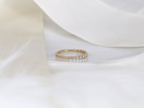 Lark 14kt Gold Diamond Shared Prong HALFWAY Eternity Ring - Rosados Box