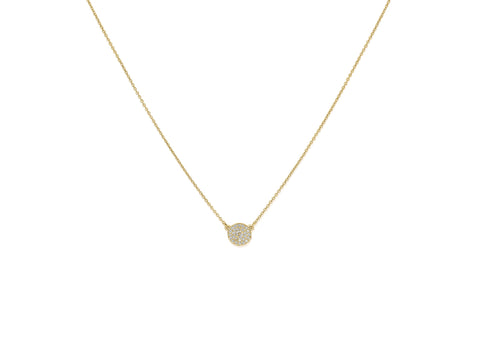 Diskco 7mm 14kt Gold Diamond Pave Necklace - Rosados Box