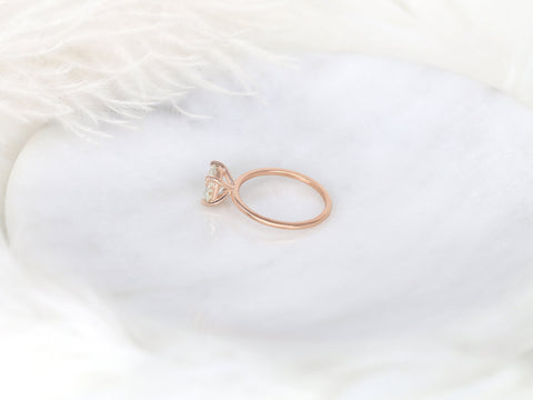 1.66ct Ready to Ship Lulu 14kt Rose Gold Champagne Sapphire Ultra Dainty Round Solitaire Ring - Rosados Box