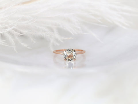 1.66ct Ready to Ship Lulu 14kt Rose Gold Champagne Sapphire Ultra Dainty Round Solitaire Ring - Rosados Box
