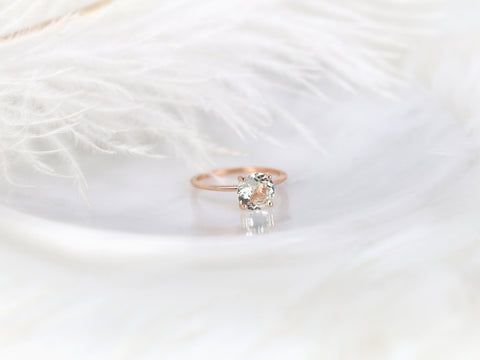 1.66ct Ready to Ship Lulu 14kt Rose Gold Champagne Sapphire Ultra Dainty Round Solitaire Ring - Rosados Box