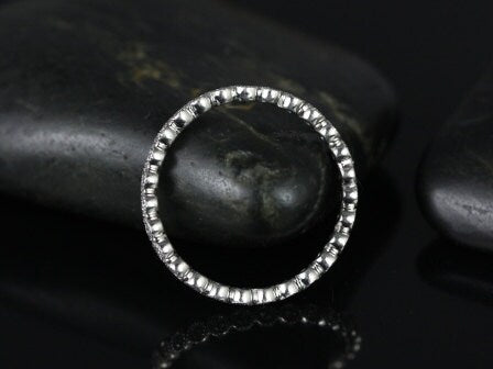 Ready to Ship Petite Bubbles (size 4.75) Platinum WITH Hand Milgrain Diamond FULL Eternity Ring - Rosados Box