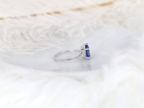 2.10ct Ready to Ship Juliet 14kt Gold Cornflower Blue Sapphire Diamond Pear Cluster Ring - Rosados Box