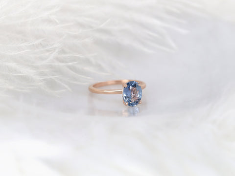 1.79ct Ready to Ship Dakota 14kt Rose Gold Lavender Cornflower Sapphire Oval Ring - Rosados Box