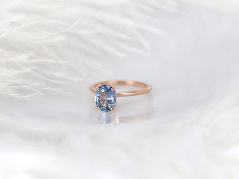 1.79ct Ready to Ship Dakota 14kt Rose Gold Lavender Cornflower Sapphire Oval Ring - Rosados Box