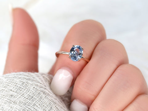 1.79ct Ready to Ship Dakota 14kt Rose Gold Lavender Cornflower Sapphire Oval Ring - Rosados Box