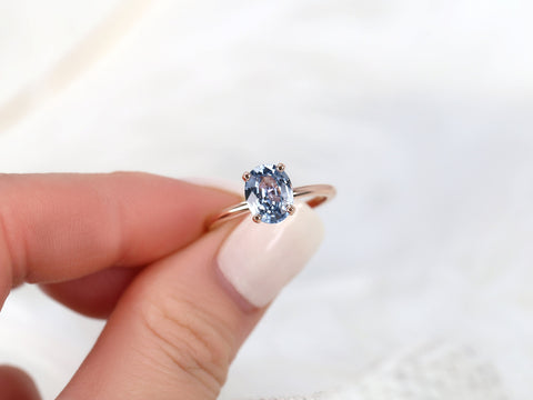 1.79ct Ready to Ship Dakota 14kt Rose Gold Lavender Cornflower Sapphire Oval Ring - Rosados Box