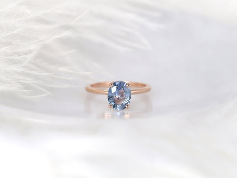 1.79ct Ready to Ship Dakota 14kt Rose Gold Lavender Cornflower Sapphire Oval Ring - Rosados Box