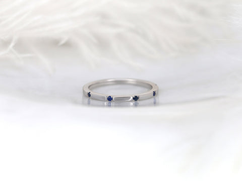 Lenox 14kt White Gold Sapphire HALFWAY Eternity Ring - Rosados Box