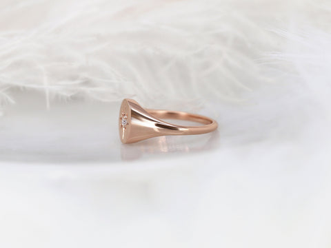 Estrella 14kt Rose Gold Diamond Star Signet Ring - Rosados Box
