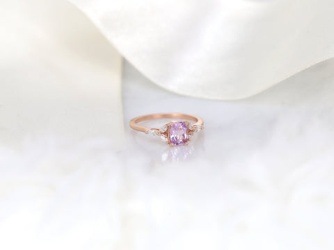 0.98ct Ready to Ship Geneva 14kt Rose Gold Pink Sapphire Diamond Cushion Cluster Ring - Rosados Box