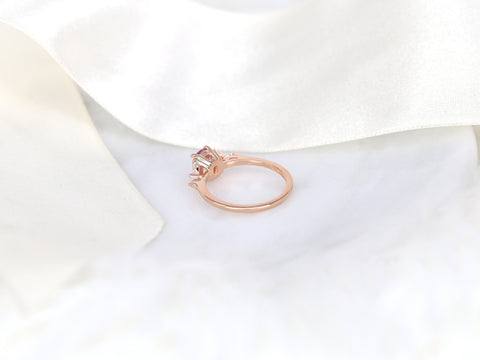 0.98ct Ready to Ship Geneva 14kt Rose Gold Pink Sapphire Diamond Cushion Cluster Ring - Rosados Box