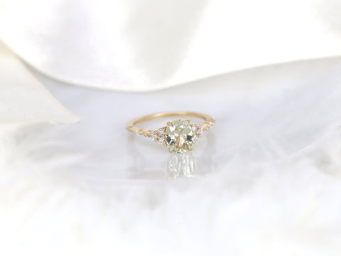 1.65ct Ready to Ship Aspen 14kt Gold Champagne Sapphire Diamond Oval Cluster Ring - Rosados Box