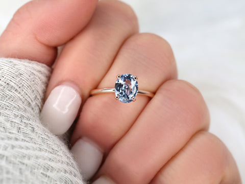 1.79ct Ready to Ship Dakota 14kt Rose Gold Lavender Cornflower Sapphire Oval Ring - Rosados Box