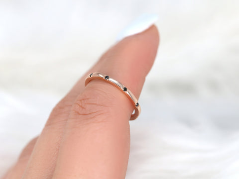 Lenox 14kt Rose Gold Black Diamond HALFWAY Eternity Ring - Rosados Box