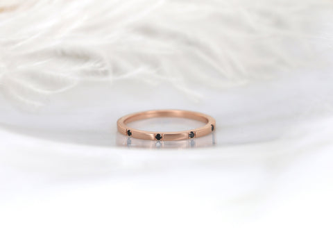 Lenox 14kt Rose Gold Black Diamond HALFWAY Eternity Ring - Rosados Box