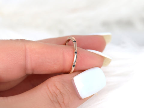 Lenox 14kt Rose Gold Black Diamond HALFWAY Eternity Ring - Rosados Box