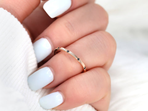 Lenox 14kt Rose Gold Black Diamond HALFWAY Eternity Ring - Rosados Box