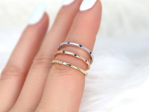 Lenox 14kt White Gold Sapphire HALFWAY Eternity Ring - Rosados Box