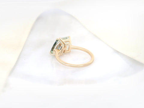 2.62cts Gemini 8x6mm + 9x6mm 14kt Gold Unique Sapphire Amethyst Toi Et Moi Ring - Rosados Box