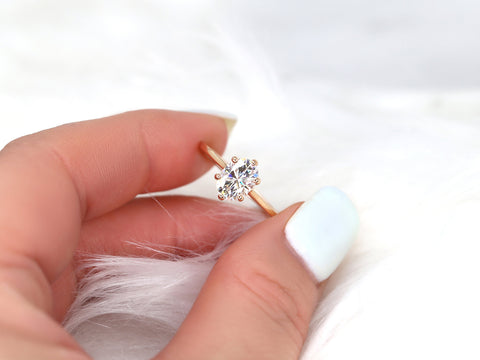 1.50ct Skinny Lexus 8x6mm 14kt Gold Moissanite 6 Prong Oval Solitaire Ring,Minimalist Oval Engagement Ring,Cathedral Solitaire Ring