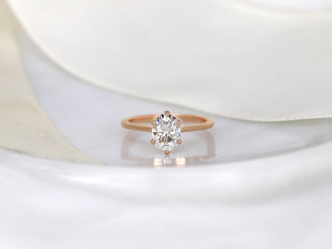 1.50ct Skinny Lexus 8x6mm 14kt Gold Moissanite 6 Prong Oval Solitaire Ring,Minimalist Oval Engagement Ring,Cathedral Solitaire Ring