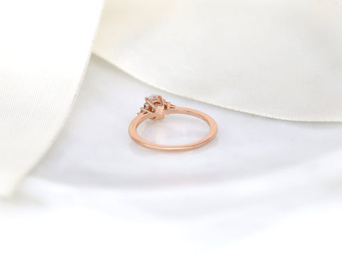 0.50ct Juniper 6x4mm 14kt Gold Moissanite Diamond Oval Cluster Ring - Rosados Box