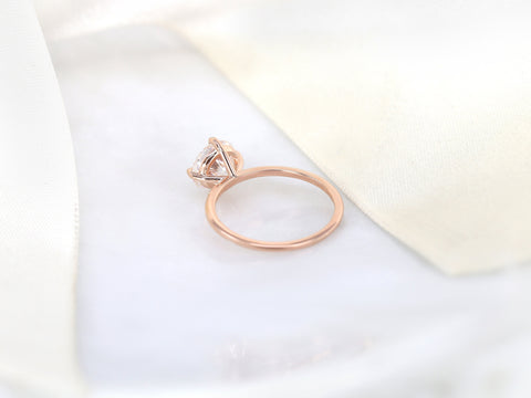 2ct Rowan 8mm 14kt Gold Moissanite Kite Set Round Solitaire Ring - Rosados Box