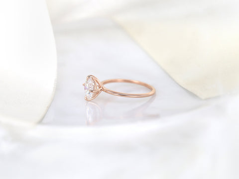 2ct Rowan 8mm 14kt Gold Moissanite Kite Set Round Solitaire Ring - Rosados Box