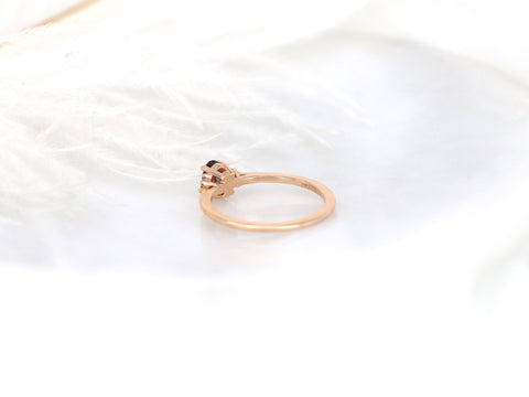 Juniper 6x4mm 14kt Rose Gold Alexandrite Sapphire Dainty Oval Cluster Ring,Alexandrite Birthstone Jewelry,Gift For Her,June Birthstone