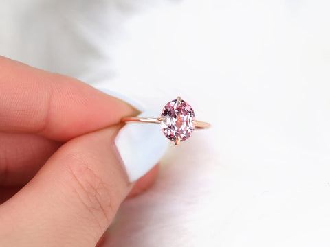 2.83ct Rosalita 14kt Rose Gold Pink Spinel Kite Set Oval Solitaire Ring - Rosados Box