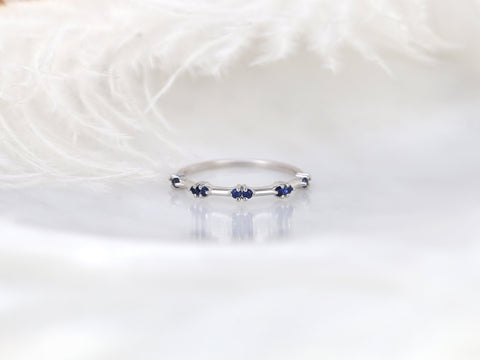 Dottie 14kt Gold Blue Sapphire HALFWAY Eternity Ring - Rosados Box