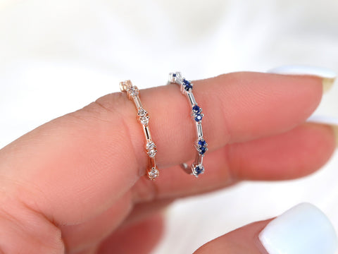 Dottie 14kt Gold Diamond HALFWAY Eternity Ring - Rosados Box