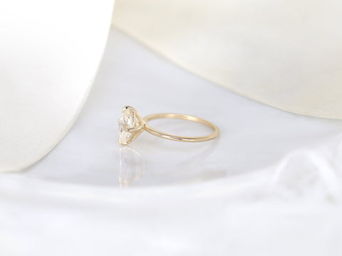 2ct Rosalita 9x7mm 14kt Gold Moissanite Talon Prong Oval Solitaire Ring - Rosados Box