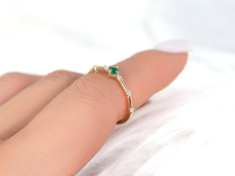 Cosmo 3mm 14kt Gold Birthstone Ring,Dainty Birthday Ring,Birthstone Jewelry,Unique Cluster Ring,Birthday Gift,Gift For Her,Emerald Ring