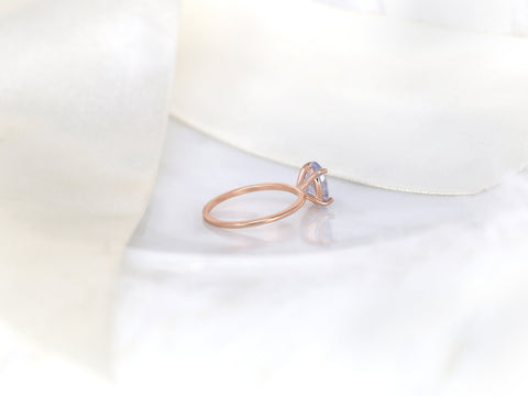 1.94ct Ready to Ship Layla 14kt Rose Gold Cornflower Galaxy Sapphire Minimalist Oval Solitaire Engagement Ring - Rosados Box
