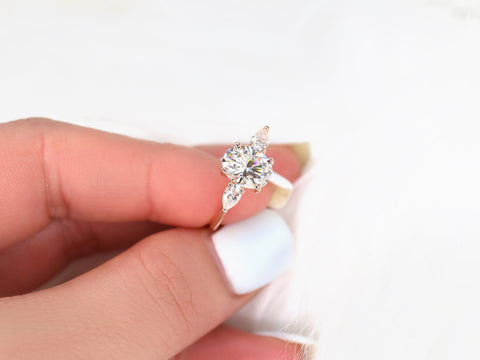2ct Enya 9x7mm 14kt Rose Gold Moissanite Diamond 3 Stone Oval Engagement Ring,Three Stone Oval Ring,Unique Oval Ring,Anniversary Gift