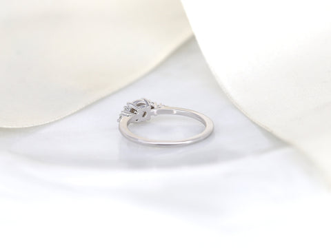 Malia 5mm 14kt Gold Rose Cut Moissanite Diamonds Dainty Cluster Ring - Rosados Box