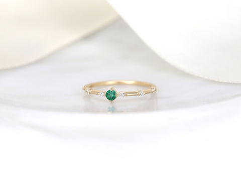 Cosmo 3mm 14kt Gold Birthstone Ring,Dainty Birthday Ring,Birthstone Jewelry,Unique Cluster Ring,Birthday Gift,Gift For Her,Emerald Ring