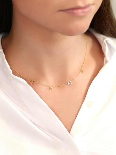 MAMA 14kt Solid Gold Necklace - Rosados Box