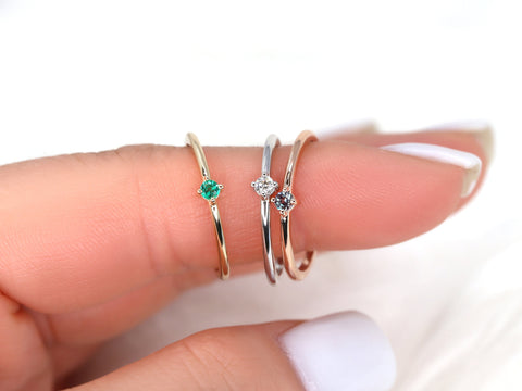 Uno 14kt White Gold Diamond Ring - Rosados Box