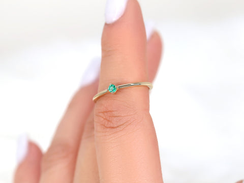 Uno 14kt Gold Green Emerald Ring - Rosados Box