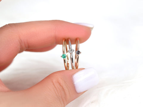 Uno 14kt Gold Green Emerald Ring - Rosados Box