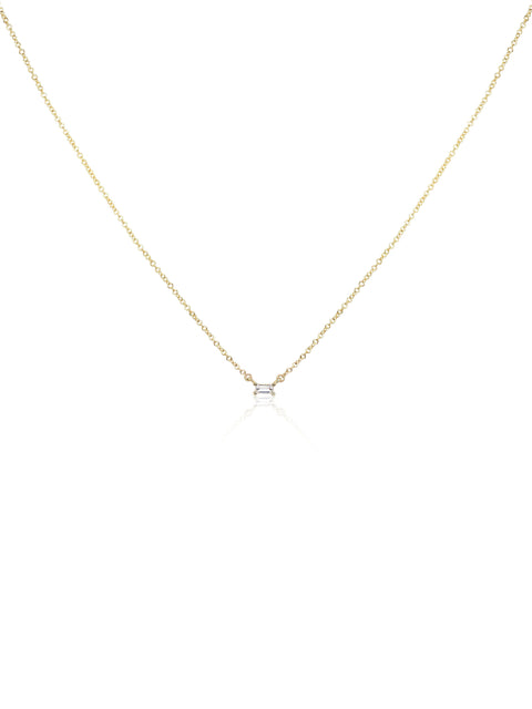 Ultra Petite Betty 14kt Gold Moissanite Necklace - Rosados Box