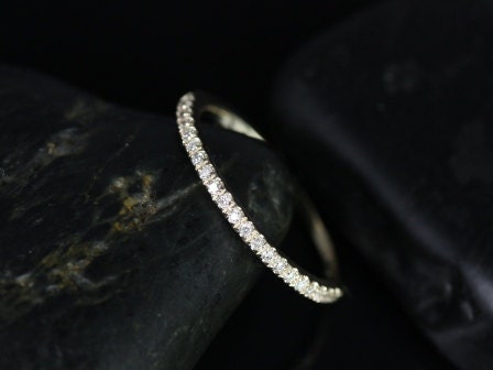 14kt Gold Matching Band to Romani 7x5mm/8x6mm Rebecca HALFWAY Eternity Ring - Rosados Box