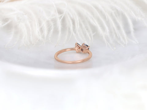 0.65cts Gemella 5x3mm + 4mm 14kt Gold Alexandrite Topaz Toi Et Moi Ring - Rosados Box