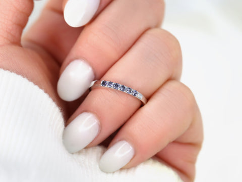 Ombre 14kt White Gold Purple Spinel Ring - Rosados Box