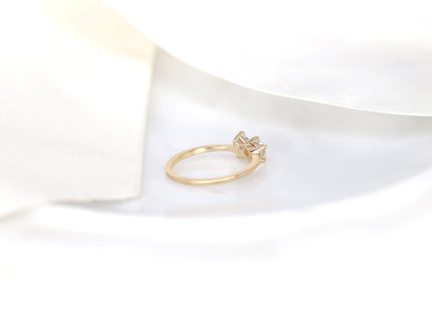 0.50ct Gemella 5x3mm + 4mm 14kt Gold Diamond Toi Et Moi Ring - Rosados Box