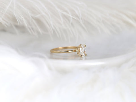 1.01cts Dakota 14kt Gold Diamond Minimalist Oval Solitaire Ring - Rosados Box